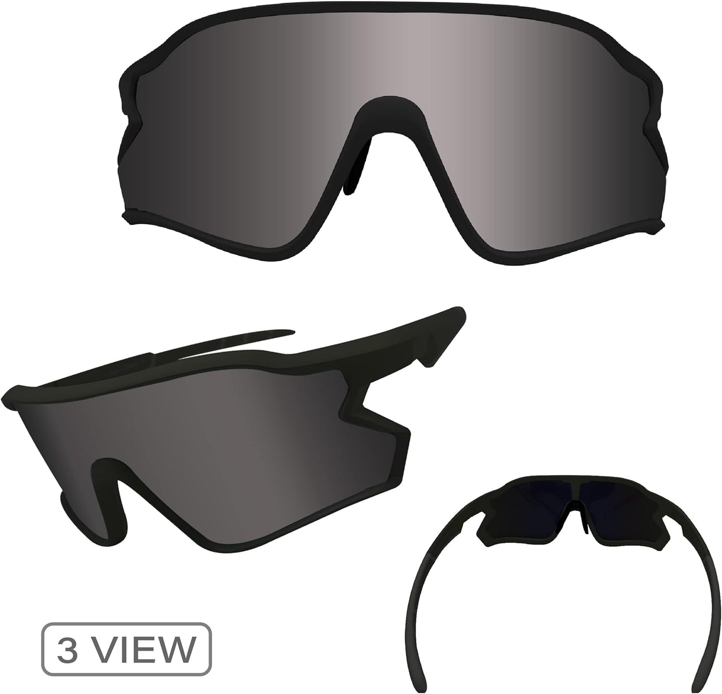 Outdoor Sports Polarized Wrap around Cycling Sunglasses for Men & Women TR90 Frame UV Protection for Fishing