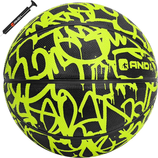 Fantom Graffiti Rubber Basketball, Size 7 (29.5"), Deep Channel Construction, Indoor/Outdoor Use